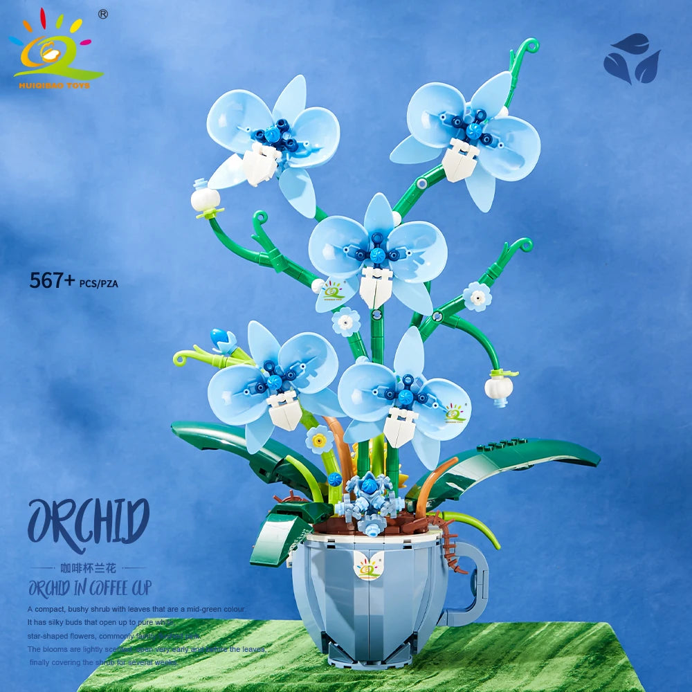 CAN0000083 - Blue and Pink Orchid Coffee Cup Bouquet