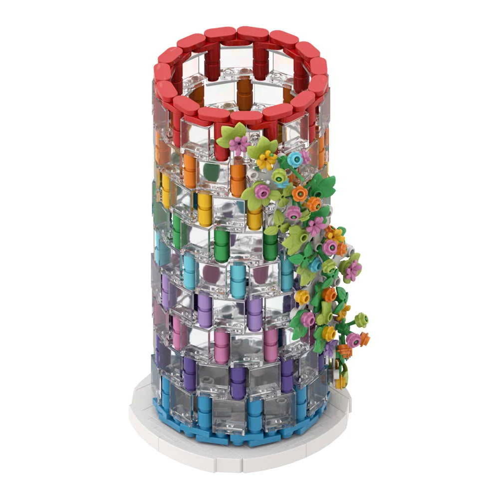 CAN0000081 - Vase en brique à fleurs multicolores