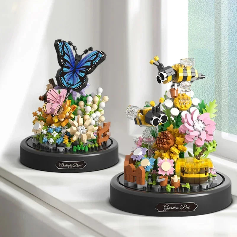 CAN0000052 - Ensemble de blocs de construction Abeille Papillon Fleur Bonsaï