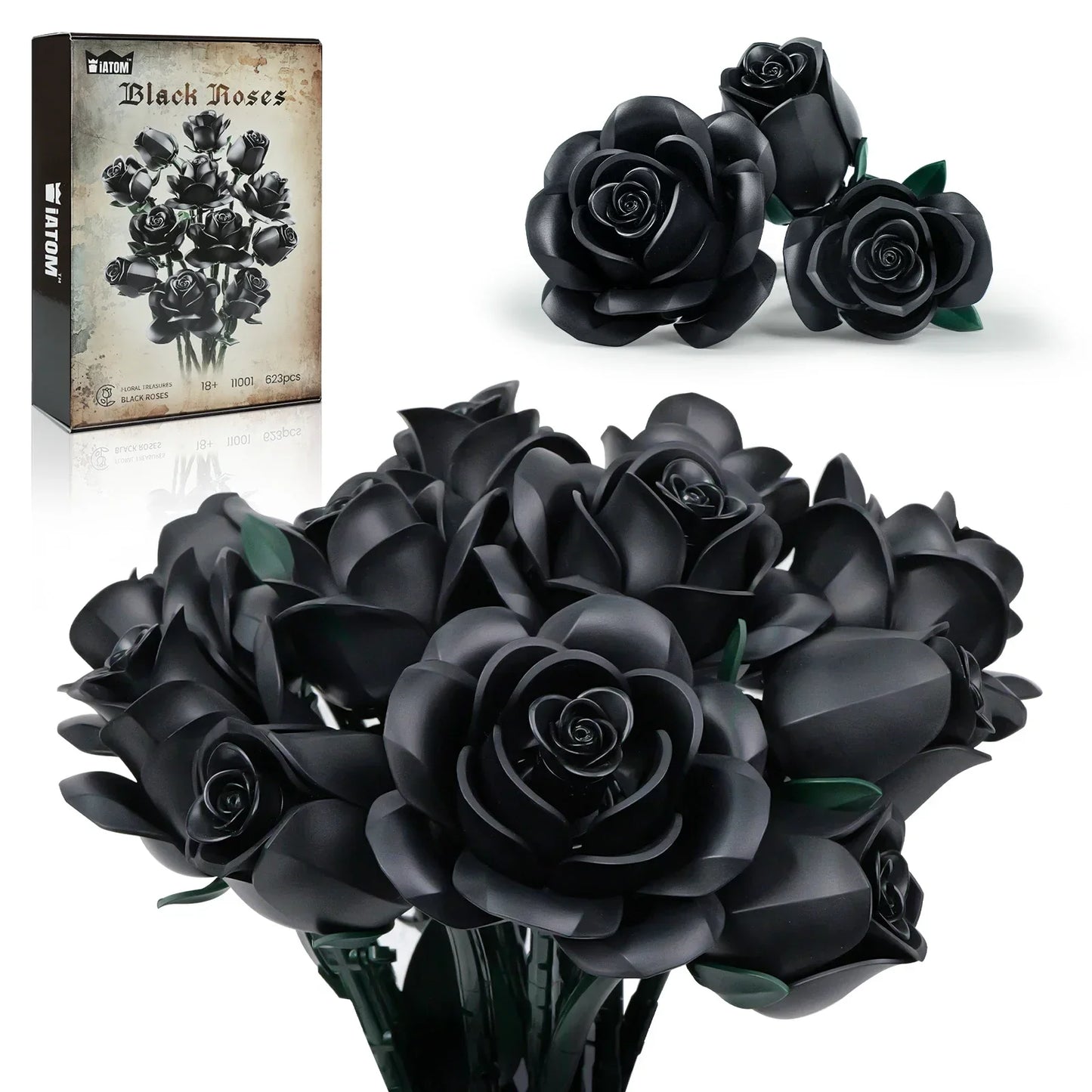 CAN0000055 - Ensemble de blocs de construction Bouquet de roses noires