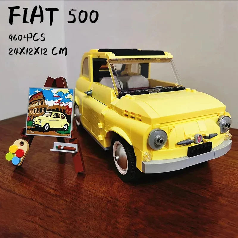 CAN0000040 - Blocs de construction classiques Fiat 500 - Modèle de voiture rétro emblématique