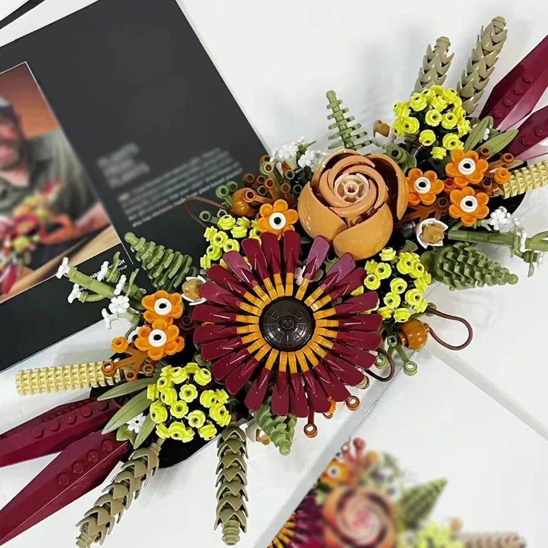CAN0000080 - Bouquet de fleurs sauvages romantiques en pot de fleurs immortelles