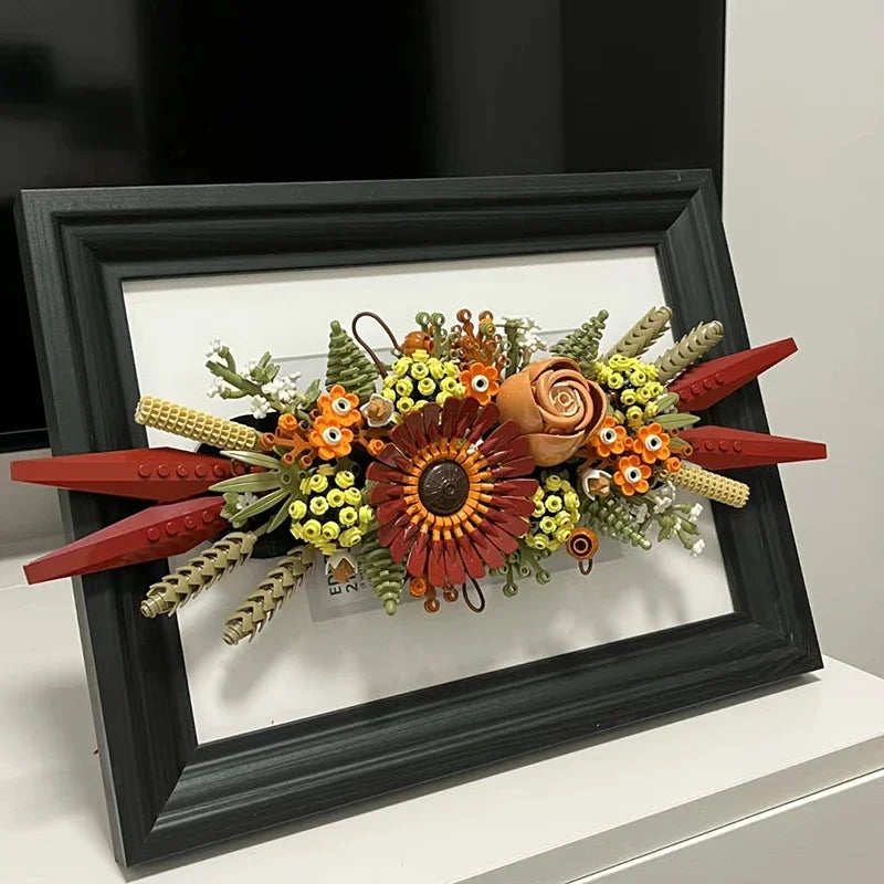 CAN0000080 - Bouquet de fleurs sauvages romantiques en pot de fleurs immortelles