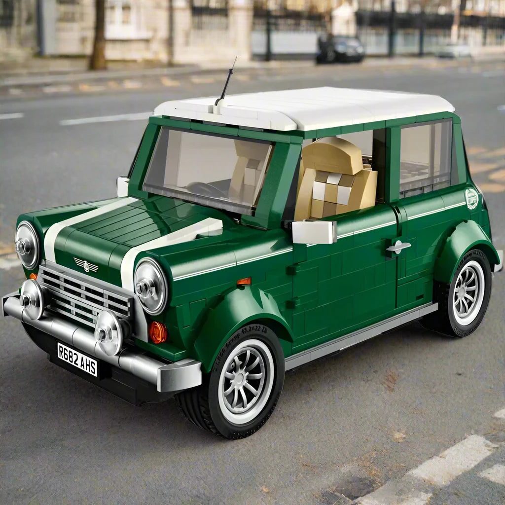 CAN0000020 - Mini Cooper MK VII vintage classique - Design rétro - Ensemble de blocs de construction Mini Cooper