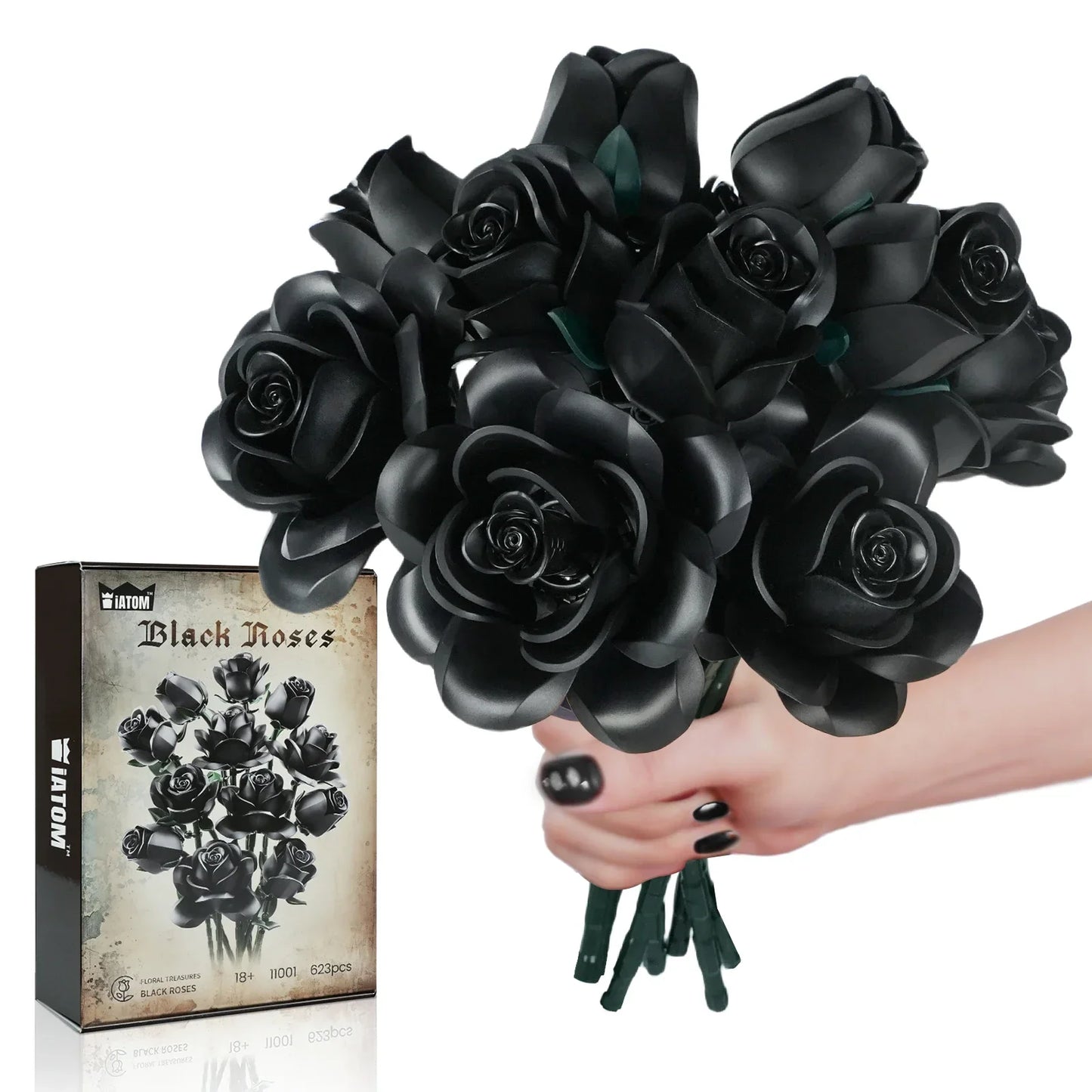 CAN0000055 - Ensemble de blocs de construction Bouquet de roses noires