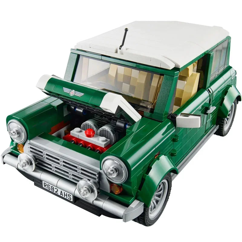 CAN0000020 - Mini Cooper MK VII vintage classique - Design rétro - Ensemble de blocs de construction Mini Cooper