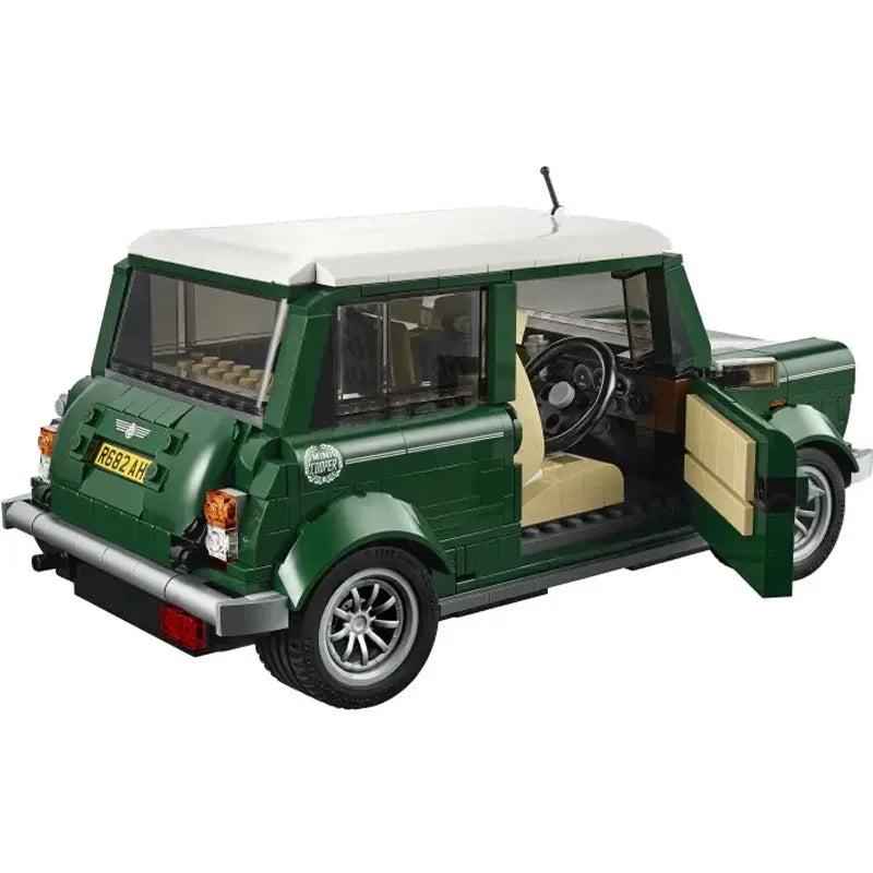 CAN0000020 - Mini Cooper MK VII vintage classique - Design rétro - Ensemble de blocs de construction Mini Cooper