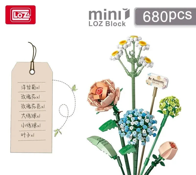 CAN0000048 -Mini Block Puzzle Pot Plants Building Set – Decorative Flower Bricks for Kids and Adults