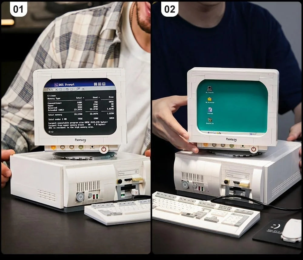 CAN0000058 - Ordinateur de bureau rétro des années 90 avec clavier et souris