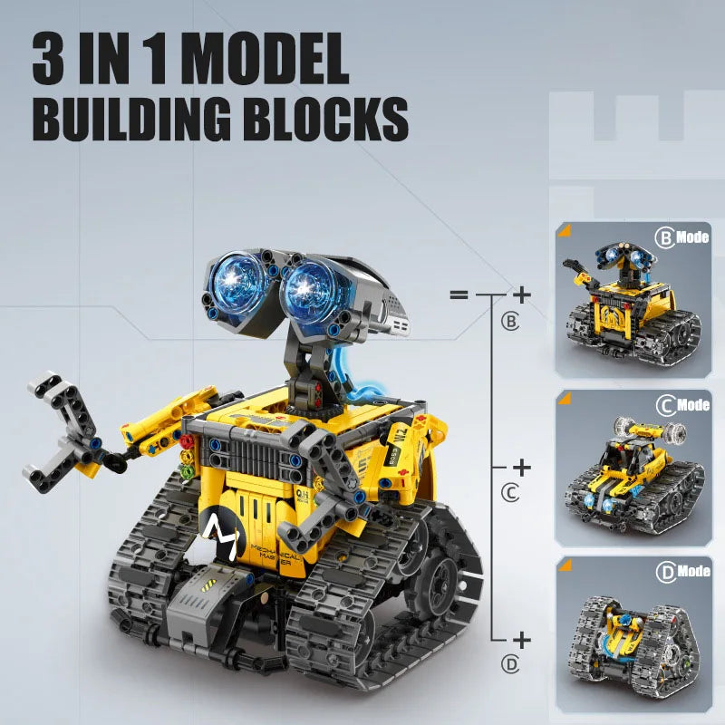 CAN0000025 - 4-in-1 Remote Control WALL-E Robot Building Block Set – 672 Pieces