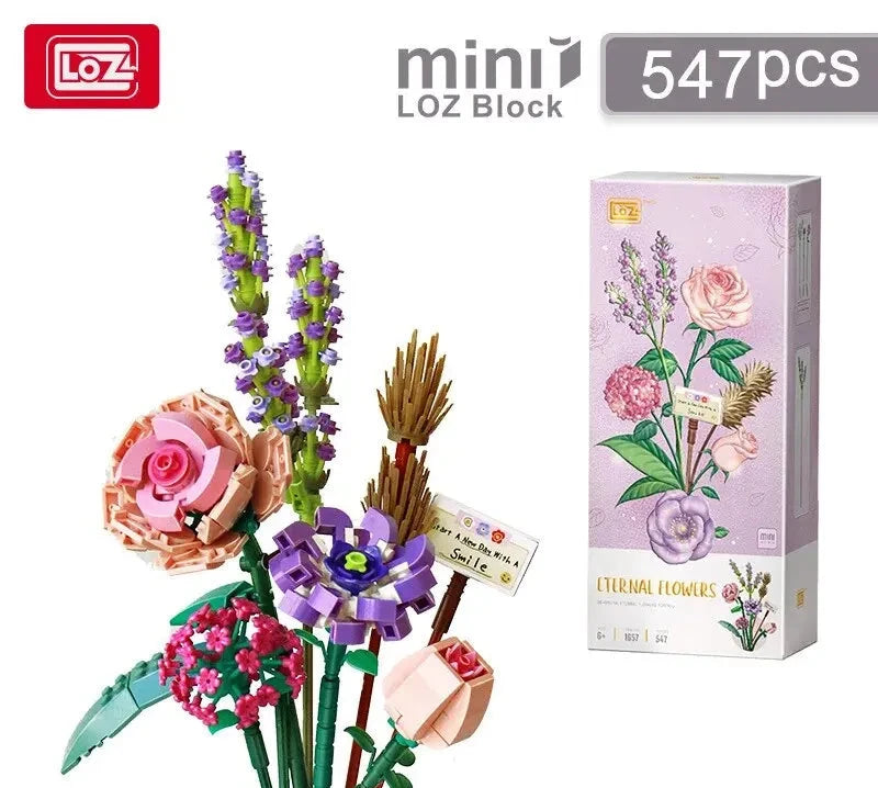 CAN0000048 -Mini Block Puzzle Pot Plants Building Set – Decorative Flower Bricks for Kids and Adults