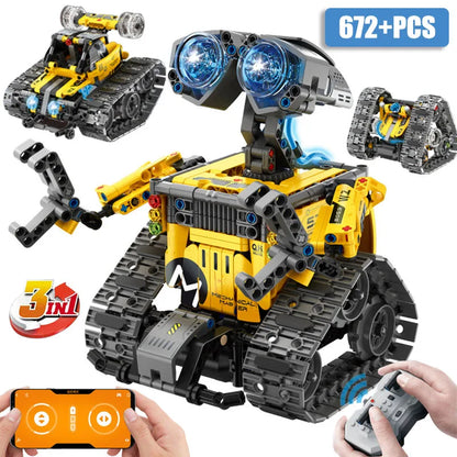 CAN0000025 - 4-in-1 Remote Control WALL-E Robot Building Block Set – 672 Pieces